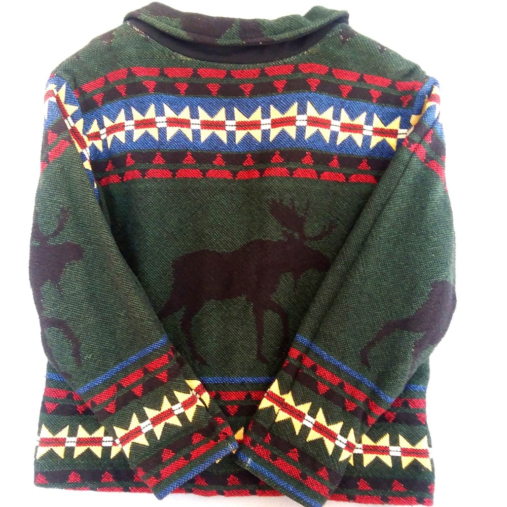 VTG Sugar Street Weavers Southwest Bear Moose OS 100% Cotton Tapestry Jacket USA - Picture 9 of 13